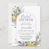 Waterverf Bruiloftsfeest Citroen & Lavendel Kaart (Voorkant)