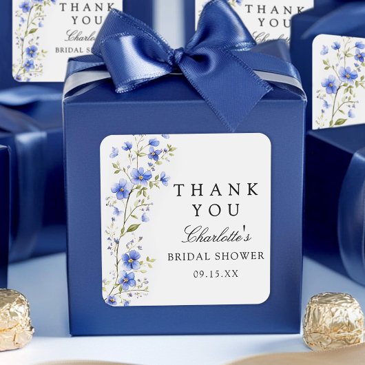 Waterverf Bruiloftsfeest met Bloemen Vierkante Sticker