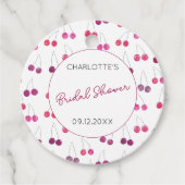 Waterverf Bruiloftsfeestje Aangepast Cherry Bedankjes Labels (Voorkant)