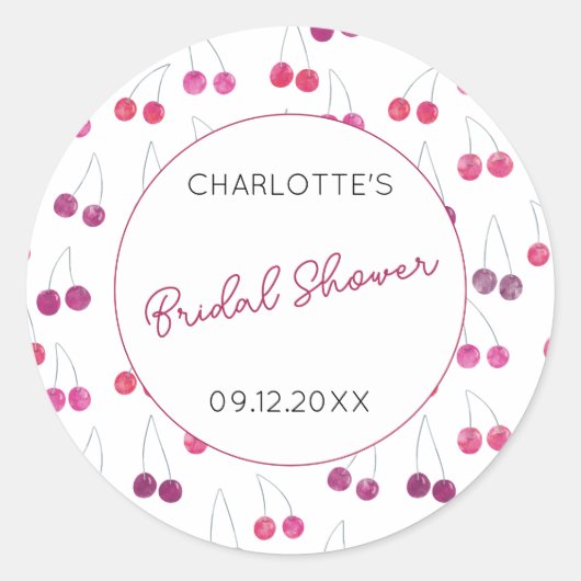 Waterverf Bruiloftsfeestje Persoonlijk Ronde Sticker (Voorkant)