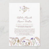 Waterverf bruiloftsprogramma met wilde bloemen en  programmakaart (Voorkant)