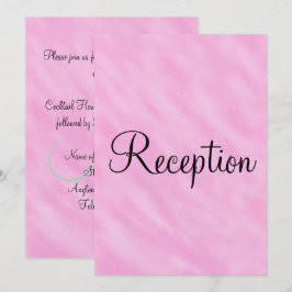 Waterverf bruiloftsreceptie monogram Roze Blush Kaart