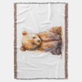 Waterverf bruin Baby, Beer, sneeuwverkuiken, sneeu Deken (Voorkant Verticaal)