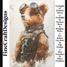 Waterverf Bruin Beer Cub Explorer CE1 Decoupage