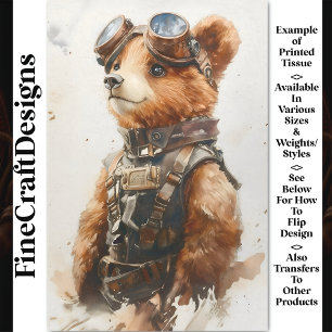 Waterverf Bruin Beer Cub Explorer CE1 Decoupage Tissuepapier