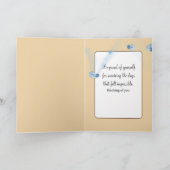 Waterverf bruin Beer met bloemboeket Kaart (Binnen)