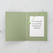 Waterverf bruin Beer met bloemen Kaart (Binnen)