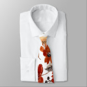 Waterverf bruin bloempatroon stropdas (Gebonden)