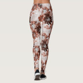Waterverf bruin grijs bloempatroon. leggings (Achterkant)