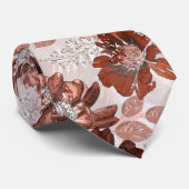 Waterverf bruin grijs bloempatroon. stropdas (Opgerold)
