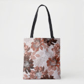 Waterverf bruin grijs bloempatroon. tote bag (Voorkant)