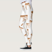 Waterverf bruin hertenpatroon leggings (Links)