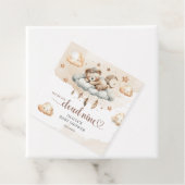 Waterverf bruin ivoorwolk negen boho veren bedankjes labels (In situ)