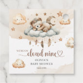 Waterverf bruin ivoorwolk negen boho veren bedankjes labels (Achterkant)