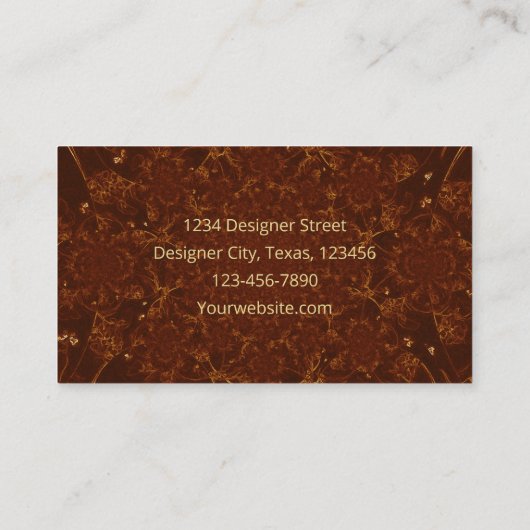 Waterverf Bruin Koper Goud Textuur Visitekaartje (Achterkant)