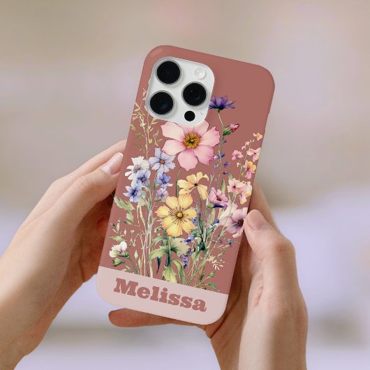 Waterverf Bruin Neutral Spring Wildflower Meadow Case-Mate iPhone Case