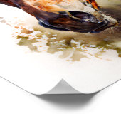Waterverf bruin paard Portrait Poster (Hoek)