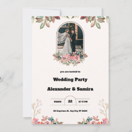 Waterverf Bruin Wedding Uitnodiging