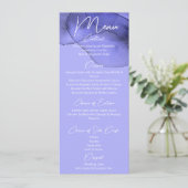 Waterverf bruinblauw lavender Wedding Menu (Staand voorkant)
