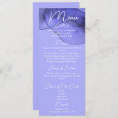 Waterverf bruinblauw lavender Wedding Menu (Voorkant / Achterkant)