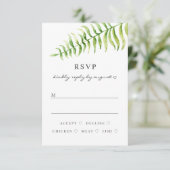 Waterverf bruinbruiloft. Woodland floral greenery RSVP Kaartje (Staand voorkant)