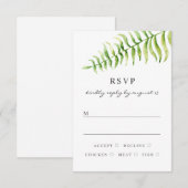 Waterverf bruinbruiloft. Woodland floral greenery RSVP Kaartje (Voorkant / Achterkant)