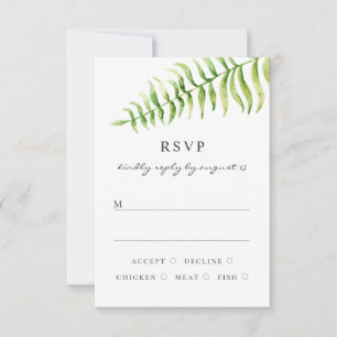 Waterverf bruinbruiloft. Woodland floral greenery RSVP Kaartje