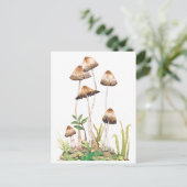 Waterverf Bruine Bospaddenstoelen Briefkaart (Staand voorkant)