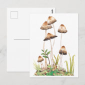 Waterverf Bruine Bospaddenstoelen Briefkaart (Voorkant / Achterkant)