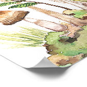 Waterverf Bruine Bospaddenstoelen Poster (Hoek)