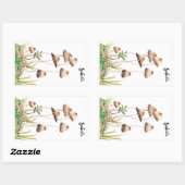 Waterverf Bruine Bospaddenstoelen Rechthoekige Sticker (Vel)