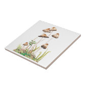 Waterverf Bruine Bospaddenstoelen Tegeltje (Zijkant)