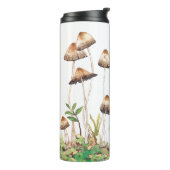 Waterverf Bruine Bospaddenstoelen Thermosbeker (Gedraaid links)