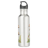 Waterverf Bruine Bospaddenstoelen Waterfles (Achterkant)