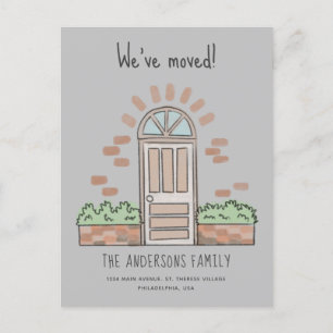 Waterverf bruine deur speelend We hebben grijs gem Aankondigingskaart