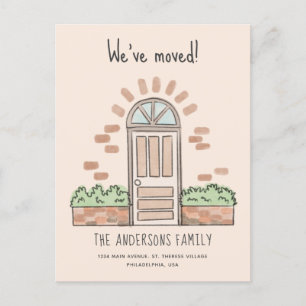 Waterverf bruine deur speelt we hebben Cream verpl Aankondigingskaart