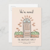 Waterverf bruine deur speelt we hebben Cream verpl Aankondigingskaart (Voorkant / Achterkant)