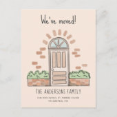 Waterverf bruine deur speelt we hebben Cream verpl Aankondigingskaart (Voorkant)