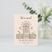 Waterverf bruine deur speelt we hebben Cream verpl Aankondigingskaart (Staand voorkant)