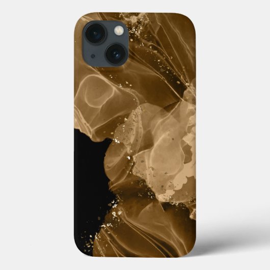Waterverf bruine gouden glitters iPhone / iPad hoe Case-Mate iPhone Case (Achterkant)