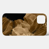 Waterverf bruine gouden glitters iPhone / iPad hoe Case-Mate iPhone Case (Achterkant (horizontaal))