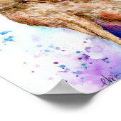 Waterverf bruine hare-portretfoto poster (Hoek)