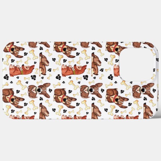 Waterverf bruine honden en Botten zwarte poten pat Case-Mate iPhone Case (Achterkant (horizontaal))