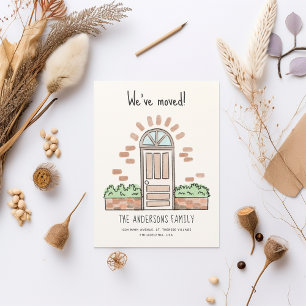 Waterverf bruine portier Speedful We hebben ons ve Aankondigingskaart