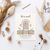 Waterverf bruine portier Speedful We hebben ons ve Aankondigingskaart