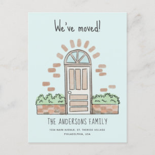 Waterverf bruine portier Speelgoed We hebben Blauw Aankondigingskaart