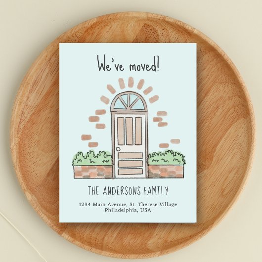 Waterverf bruine portier Speelgoed We hebben Blauw Aankondigingskaart