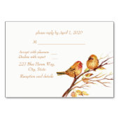 Waterverf Bruine Rode Vogels RSVP Kaart (Achterkant)