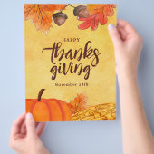 Waterverf bruine Thanksgiving social media Flyer (Hand)