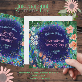 Waterverf bruisende Bloemen Vrouwendag Feestdagenkaart